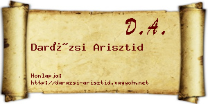 Darázsi Arisztid névjegykártya